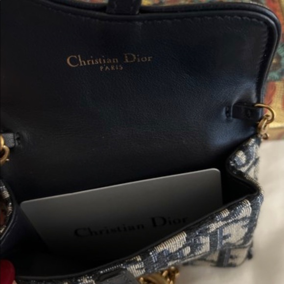 SADDLE NANO POUCH Blue Dior Oblique Jacquard Reference: S5654CTZQ_M928 - Picture 4 of 5